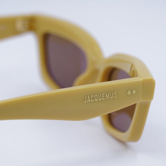 Jacquemus SALON JAC/62 C2 Sunglasses Yellow Rectangle Frame, Brown Lenses - Picture 5 of 10